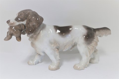 Bing & Grøndahl. Cocker Spaniel med bytte. Model 2061. (1 sortering)
