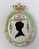 Royal Copenhagen. Silhouette platte. Prinsesse Thyra  af Danmark. Hertuginde af 
Cumberland & Brunswick. 1853-1933. Højde 12,6 cm. (1 sortering)